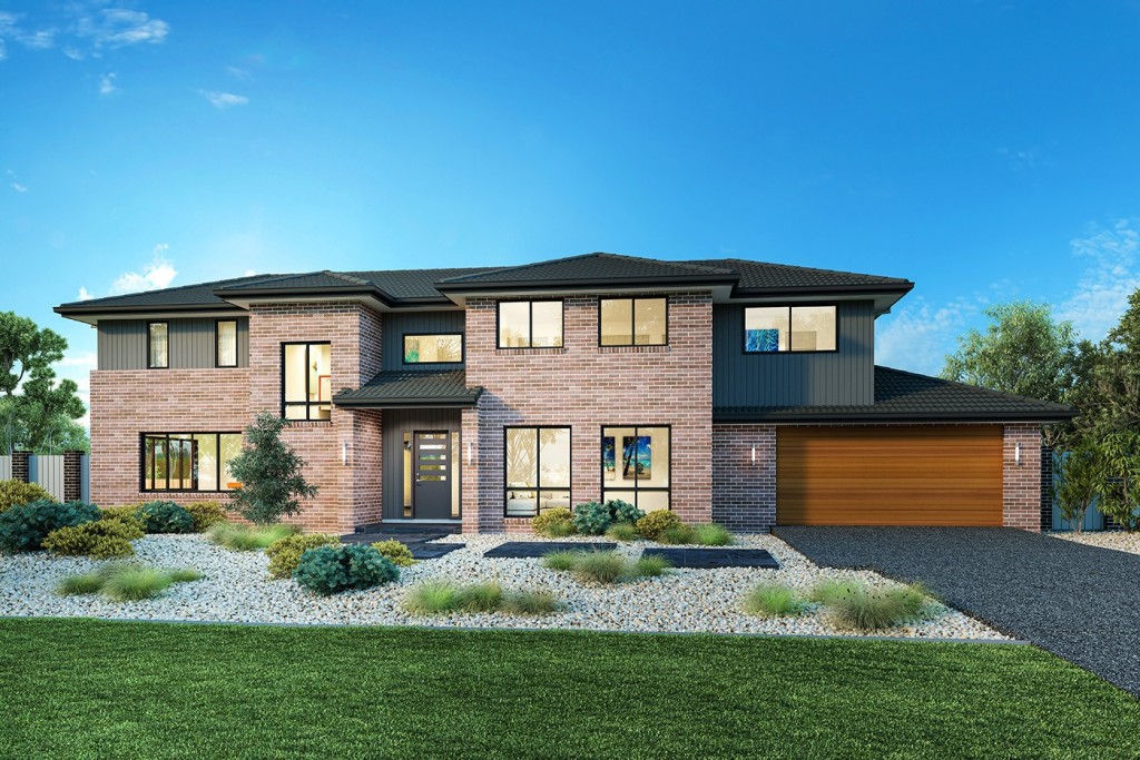 Façade of our expansive Greenbay 331 home that's a great for upsizing homes.