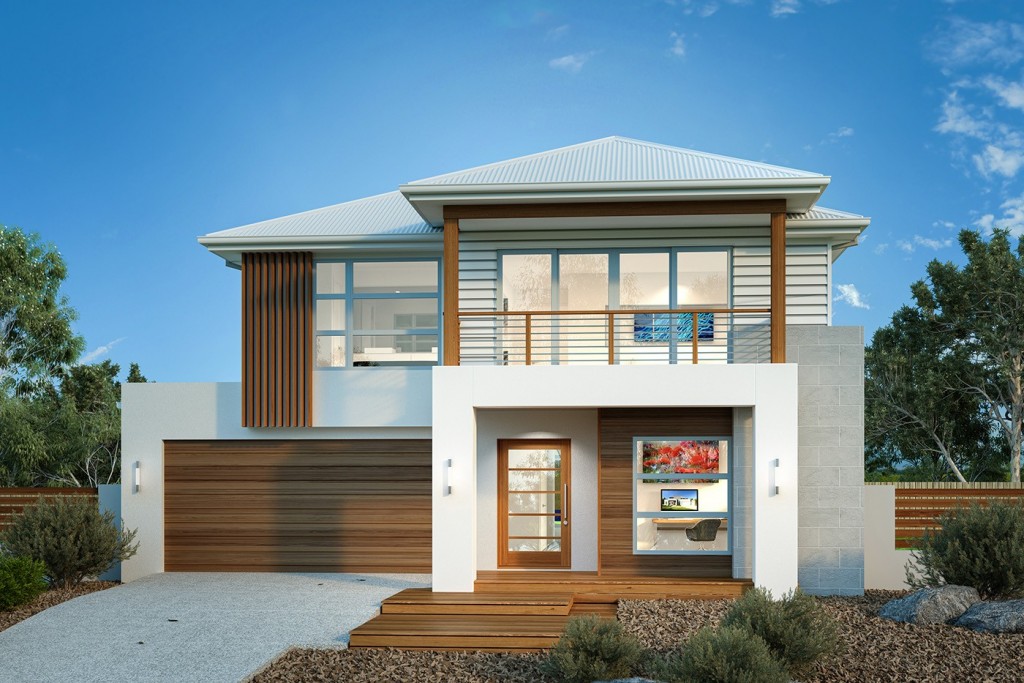Our Kingscliff modern family home façade, designed by our team of experts. 