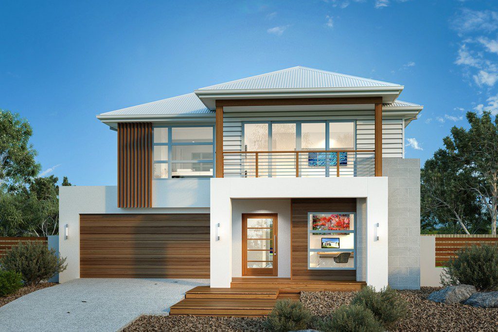 Our Kingscliff modern family home façade, designed by our team of experts.