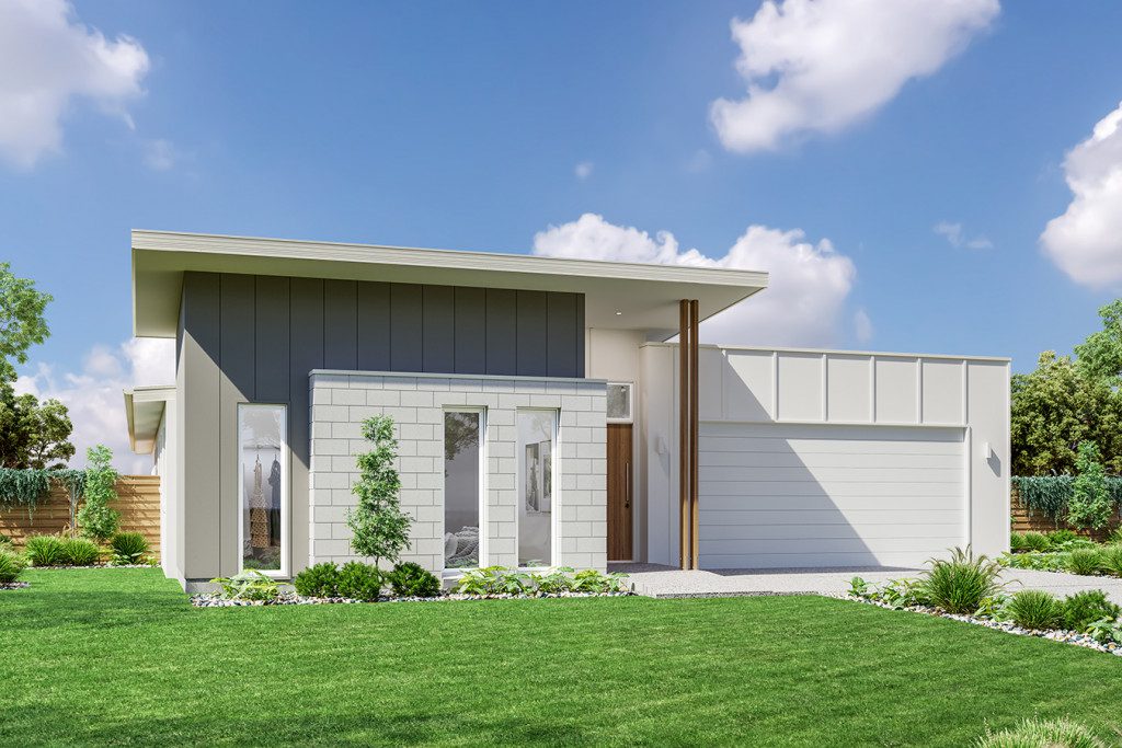 Our Baltimore modern family home façade, designed by our team of experts.