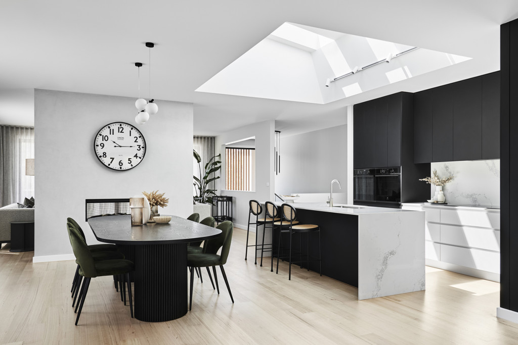 Skylights are a leading 2023 kitchen design trends. 